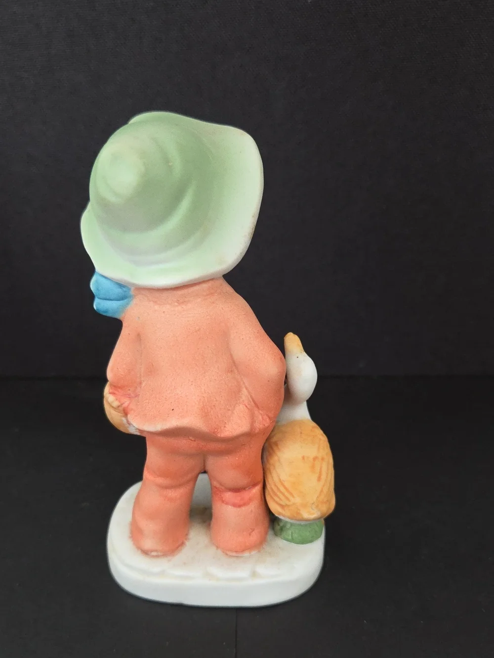 Vintage Porcelain Farm Boy Girl Figurine Set with Geese | 1970s